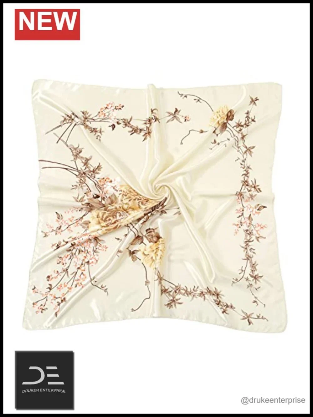 Silk-like Satin Square Scarf for Hair Wrapping at Night 35 Inch Bandana - Picture 4 of 6
